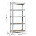 Regał magazynowy 180x90x40 cm stal galwanizowana 5 półek 875 kg ModernHome ModernHome