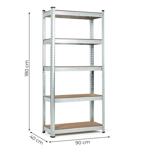 Regał magazynowy 180x90x40 cm stal galwanizowana 5 półek 875 kg ModernHome ModernHome