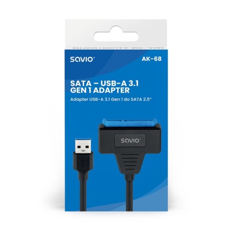 SAVIO ADAPTER SATA (F) - USB-A 3.1 GEN 1 (M) DO DYSKÓW 2.5" AK-68 SAVIO