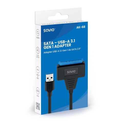 SAVIO ADAPTER SATA (F) - USB-A 3.1 GEN 1 (M) DO DYSKÓW 2.5" AK-68 SAVIO