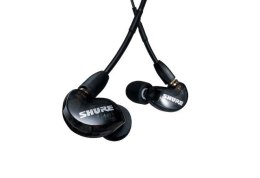 Shure SE215DYBK+UNI-EFS - Słuchawki douszne AONIC215 z pojedynczym przetwornikiem i kablem 3.5mm (czarne) SHURE
