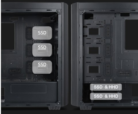 GEMBIRD OBUDOWA FORNAX K500 MIDI-TOWER (2X USB 3.0, 1X USB TYP-C, CZYTNIK KART, HD AUDIO) CZARNA GEMBIRD