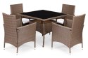 Komplet mebli ogrodowych z technorattanu 4 krzesła + stół MultiGarden MultiGarden