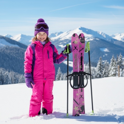 Dětské lyže + póly 90cm Extrémní