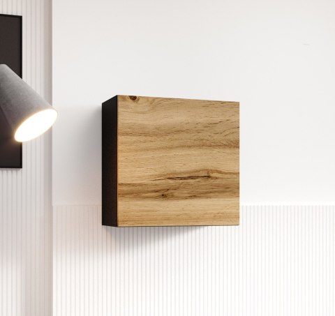 Witryna VIGO kwadrat 50/50/30 czarny/dąb wotan Cama MEBLE