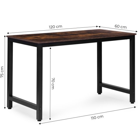 Biurko komputerowe szkolne stół 120x60 cm postarzany orzech ModernHome ModernHome