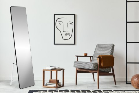 Duże stojące lustro prostokątne wąska rama 148 cm ModernHome ModernHome