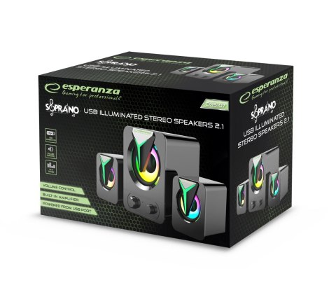 ESPERANZA GŁOŚNIKI 2.1 USB LED RAINBOW SOPRANO EGS107 Esperanza