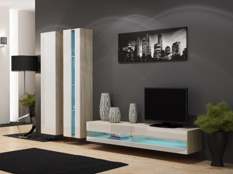 Regał VIGO NEW 180/40/30 dąb sonoma/biały połysk Cama MEBLE