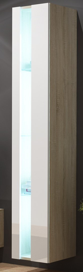 Regał VIGO NEW 180/40/30 dąb sonoma/biały połysk Cama MEBLE