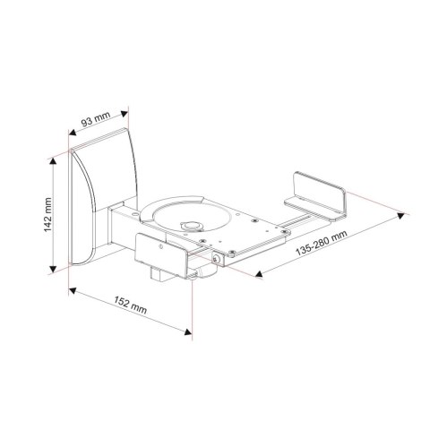 UCHWYT DO GŁOŚNIKÓW zaciskowy czarny 25kg 2szt G-04 ART ART