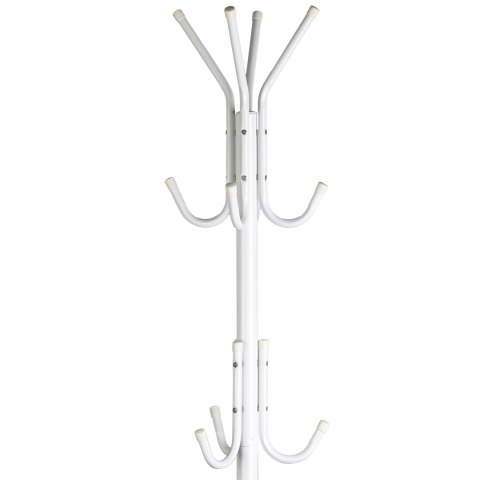 Wieszak stojący 11 haczyków na ubrania metal biały ModernHome ModernHome