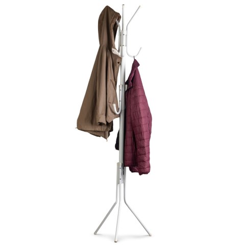 Wieszak stojący 11 haczyków na ubrania metal biały ModernHome ModernHome