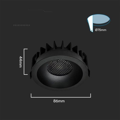 Oprawa V-TAC LED downlight 18W BRIDGELUX CHIP CCT czarna raster antyolśnieniowy plaster miodu VT-17018 3000K-4000K-6400K 1860lm