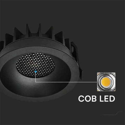 Oprawa V-TAC LED downlight 18W BRIDGELUX CHIP CCT czarna raster antyolśnieniowy plaster miodu VT-17018 3000K-4000K-6400K 1860lm