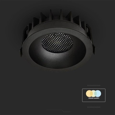 Oprawa V-TAC LED downlight 18W BRIDGELUX CHIP CCT czarna raster antyolśnieniowy plaster miodu VT-17018 3000K-4000K-6400K 1860lm