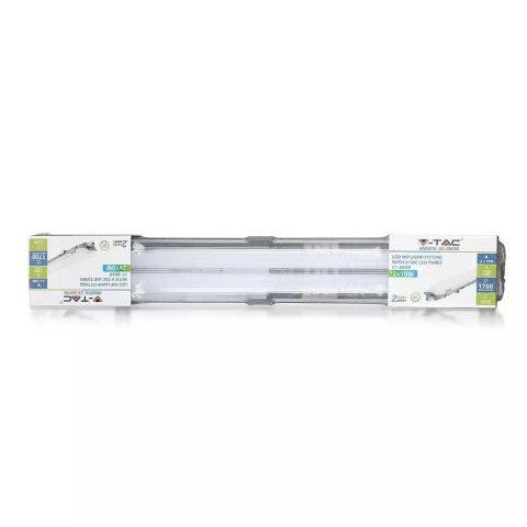 Oprawa hermetyczna LED V-TAC PC/PC 120cm (2 x 18W) (tuby LED w zestawie) VT-12023 4000K 3400lm