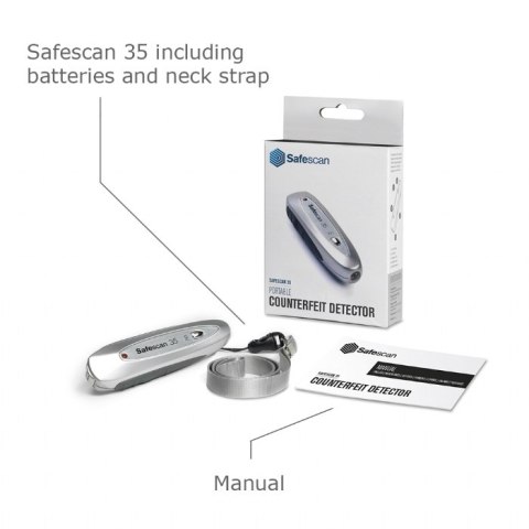 SAFESCAN 35 Grey Suitable for Banknotes, ID documents Number of detection points 3 SAFESCAN