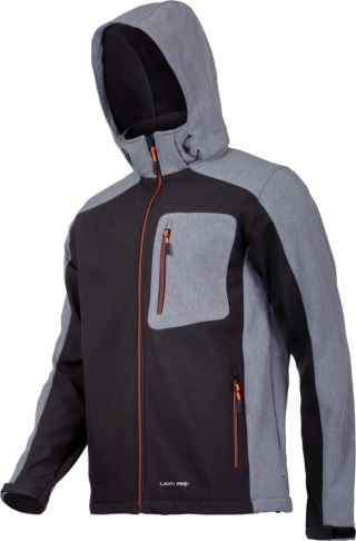 Kurtka softshell z kapt. czar.-szar.-pom., "3xl", ce, lahti Lahti Pro