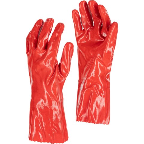 Rękawice pvc długie czerw. l240210p, 12 par, "10", ce, lahti Lahti Pro