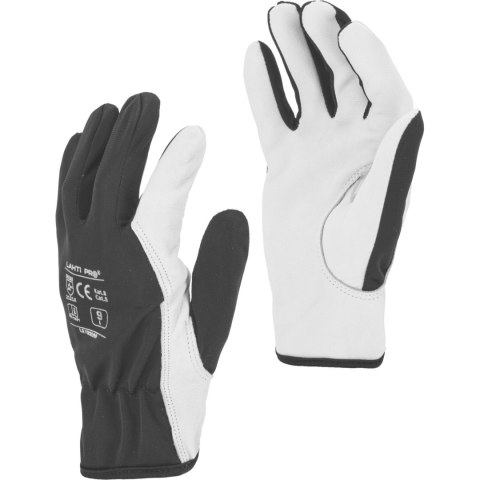 Rękawice ze skóry czarne l272211p, 12 par, "11", ce, lahti Lahti Pro