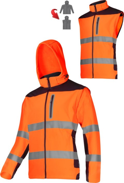 Softshell ostrzeg. z odpinanymi ręk., pom., "l", ce, lahti Lahti Pro