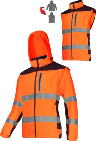 Softshell ostrzeg. z odpinanymi ręk., pom., "m", ce, lahti Lahti Pro