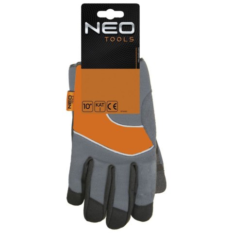 Rękawice robocze, skóra syntetyczna, wstawki PCV, 10" NEO TOOLS