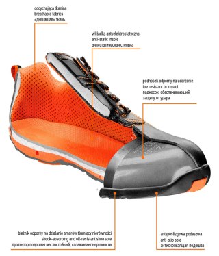 Półbuty robocze skórzane SB FO, stalowy podnosek, rozmiar 46 NEO TOOLS