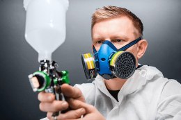 Półmaska silikonowa z miejscem na dwa pochłaniacze (bez pochłaniaczy) NEO TOOLS