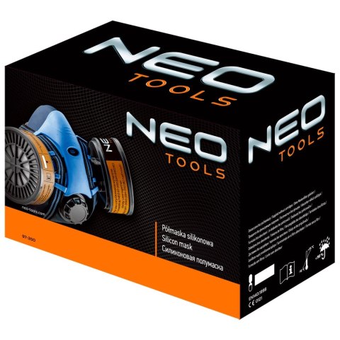 Półmaska silikonowa z miejscem na dwa pochłaniacze (bez pochłaniaczy) NEO TOOLS