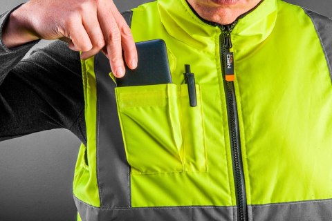 Bezrękawnik roboczy, dwustronny, jedna strona odblaskowa, żółta, rozmiar XXXL/60 NEO TOOLS