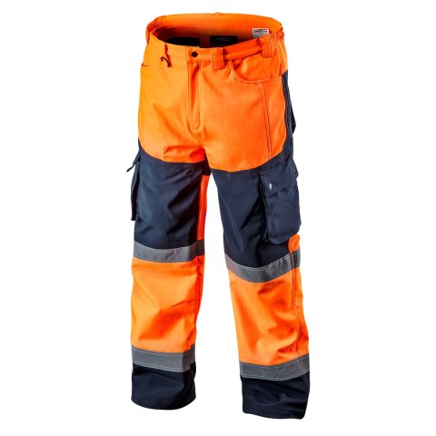 Spodnie robocze ostrzegawcze softshell, pomarańczowe, rozmiar XXXL NEO TOOLS