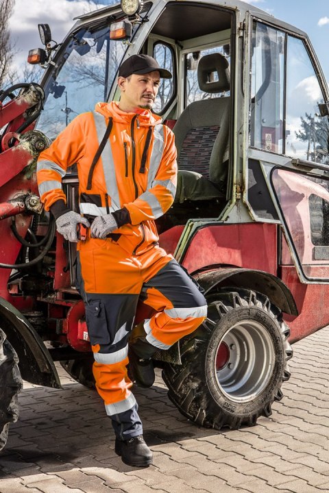 Spodnie robocze ostrzegawcze softshell, pomarańczowe, rozmiar XXXL NEO TOOLS
