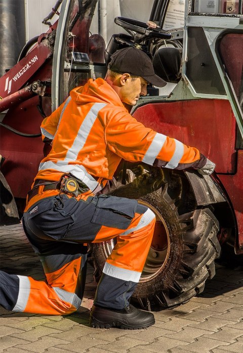 Spodnie robocze ostrzegawcze softshell, pomarańczowe, rozmiar XXXL NEO TOOLS