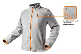 Bluza polarowa, szara, rozmiar XL NEO TOOLS