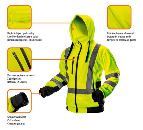 Bluza robocza ostrzegawcza, żółta, rozmiar M NEO TOOLS