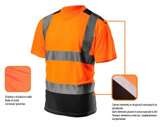T-shirt ostrzegawczy, ciemny dół, pomarańczowy, rozmiar S NEO TOOLS