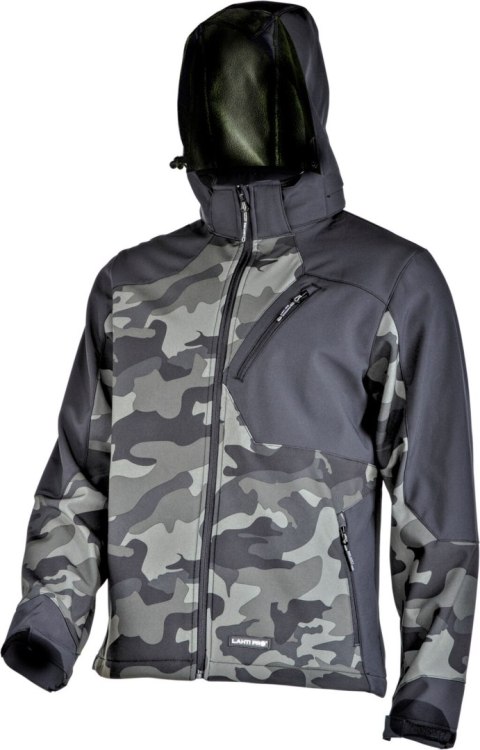 Kurtka softshell z kapt. moro ziel.-czar., "xl", ce, lahti Lahti Pro