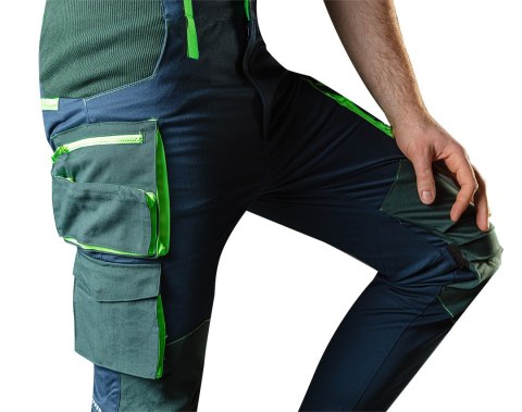 Spodnie robocze PREMIUM, 62% bawełna, 35% poliester, 3% elastan, rozmiar S NEO TOOLS