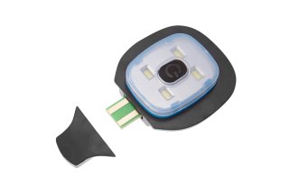 Czapka z latarką LED, czarno-szaro-pomarańczowa WARM NEO TOOLS