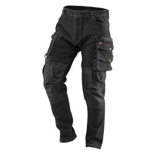 Spodnie robocze DENIM, czarne, rozmiar XL NEO TOOLS