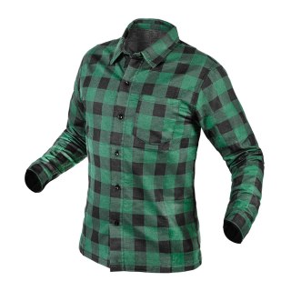 Koszula flanelowa, zielona, rozmiar S NEO TOOLS