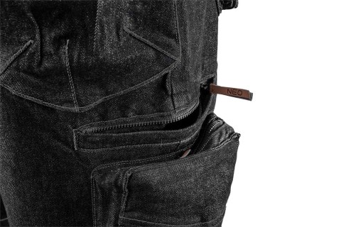 Krótkie spodenki robocze DENIM, czarne, rozmiar XS NEO TOOLS