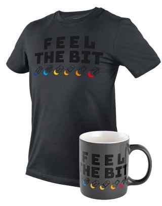 T-shirt z nadrukiem, FEEL THE BIT, rozmiar L NEO TOOLS