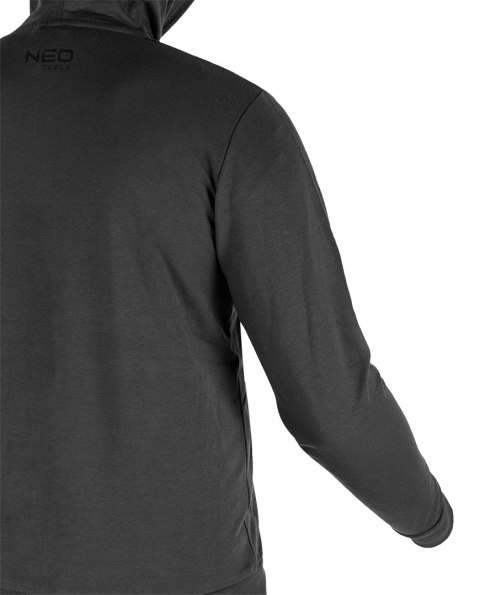 Bluza rozpinana z kapturem COMFORT, szara, rozmiar XL NEO TOOLS