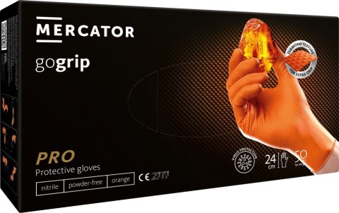 Rękawice nitrylowe pomarańczowe mercator gogrip orange 50 sztuk rozmiar xxl MERCATOR
