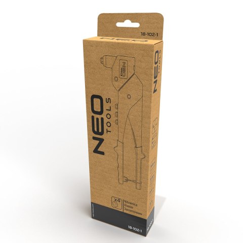 Nitownica do nitów stalowych i aluminiowych 2.4/3.2/4.0/4.8 mm, wielopołożeniowa NEO TOOLS