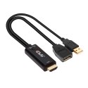 CLUB3D HDMI 2.0 TO DISPLAYPORT 1.2 4K60HZ HDR M/F ACTIVE ADAPTER Czarny Club 3D