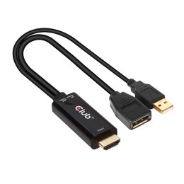 CLUB3D HDMI 2.0 TO DISPLAYPORT 1.2 4K60HZ HDR M/F ACTIVE ADAPTER Czarny Club 3D